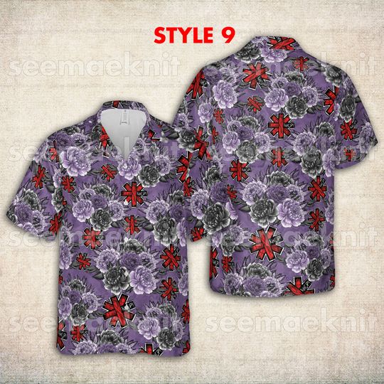 Rock Music Halloween 3D Shirts, Red Hot Chili Peppers Hawaiian Shirts