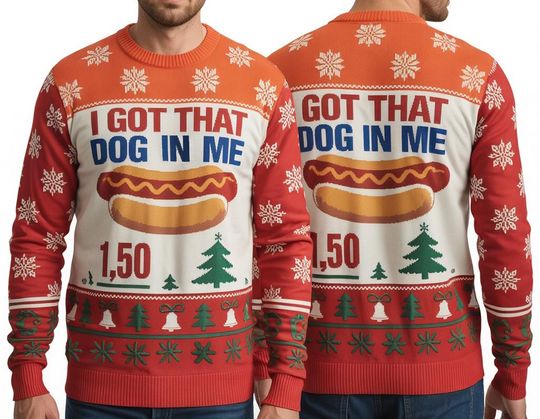 Ugly Christmas Sweater Playful I Got That Dog In Me Sweater