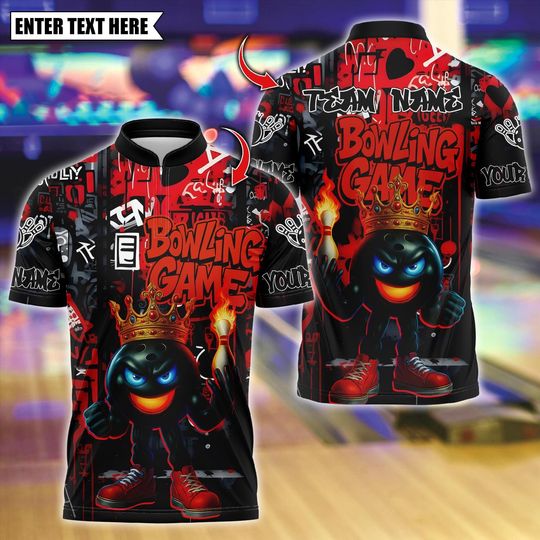 Custom Bowling Polo Shirt with 3D Name and Team Design for Men and Women