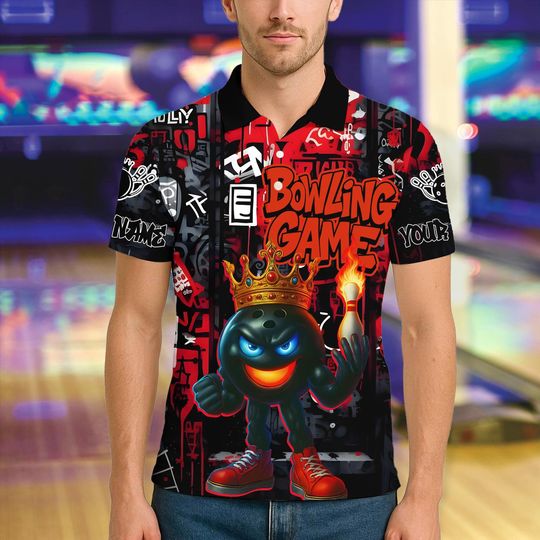 Custom Bowling Polo Shirt with 3D Name and Team Design for Men and Women