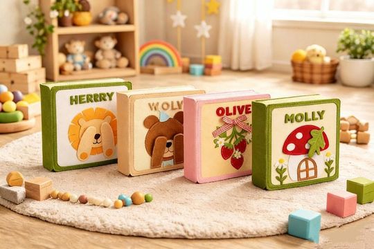 Custom Baby Gift | Personalized Sensory Felt Quiet Book | Montessori-Inspired Soft Toy | Handmade Baby Keepsake