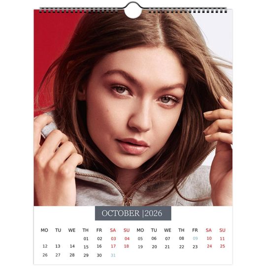Gigi Hadid 2026 Wall Calendar US Holidays