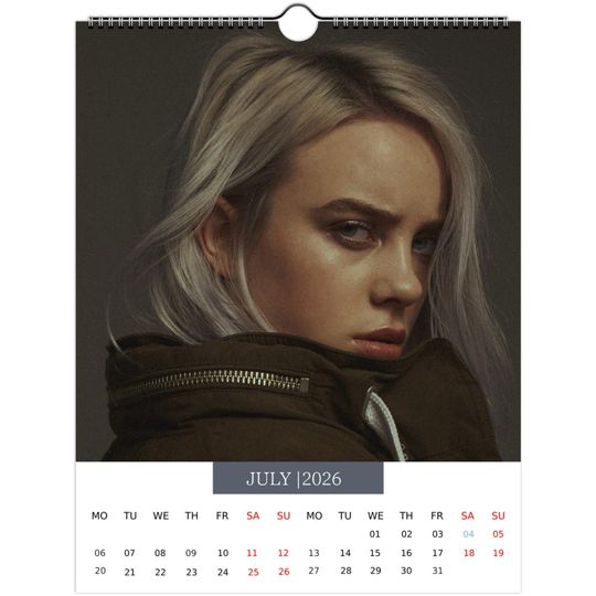 Billie Eilish 2026 Wall Calendar