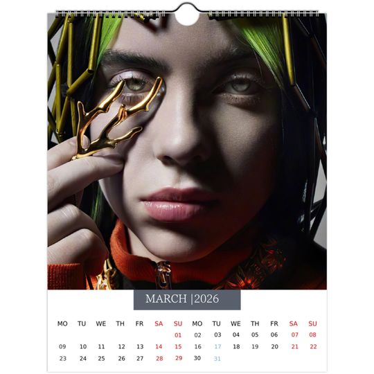 Billie Eilish 2026 Wall Calendar