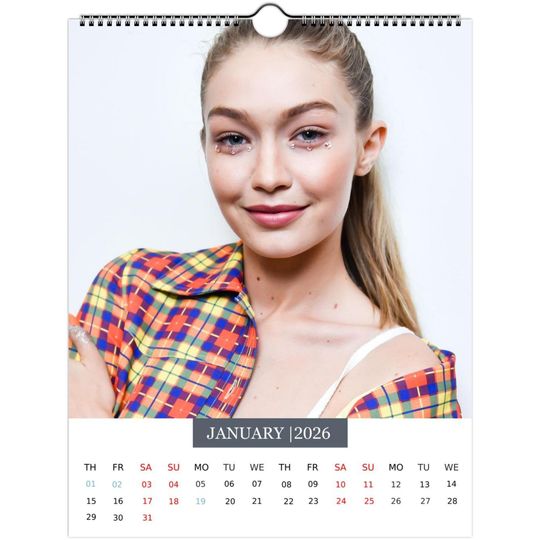 Gigi Hadid 2026 Wall Calendar US Holidays