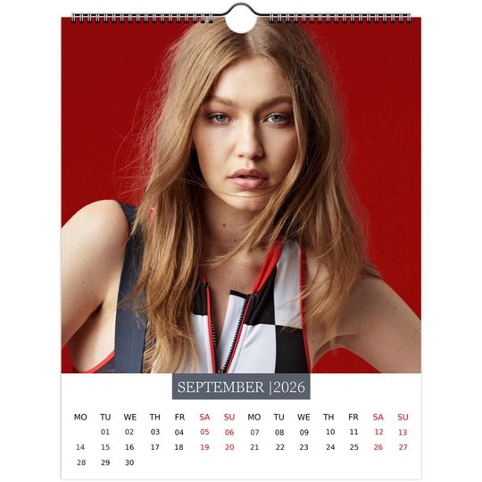 Gigi Hadid 2026 Wall Calendar US Holidays