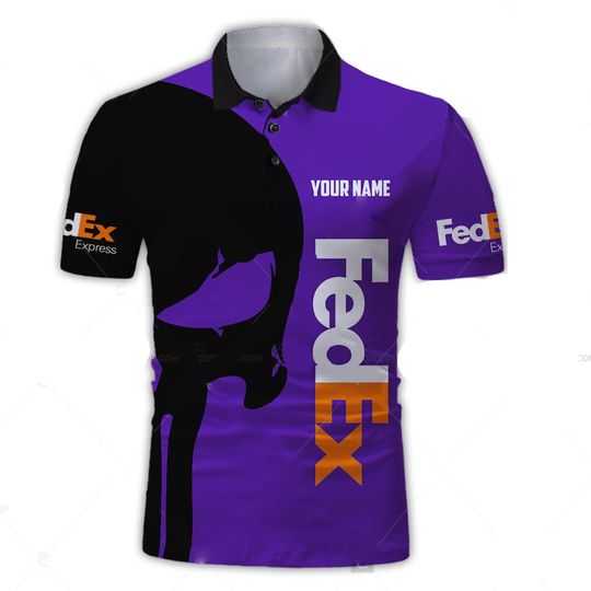 Fedex express Skull custom name Polo Shirt