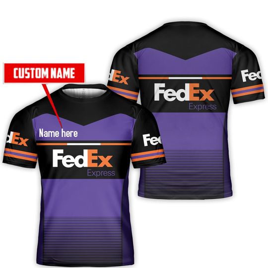 Fedex Purple T-shirt 3d custom name gift for Delivery Driver