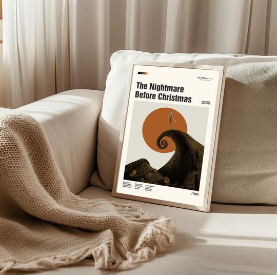 The Nightmare Before Christmas Poster / Movie Poster / Midcentury Modern Art / Minimalist Art / Vintage Print /  Retro Modern Poster
