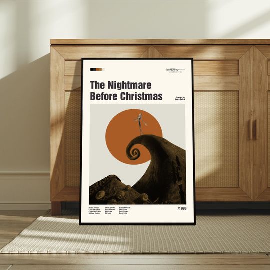 The Nightmare Before Christmas Poster / Movie Poster / Midcentury Modern Art / Minimalist Art / Vintage Print /  Retro Modern Poster