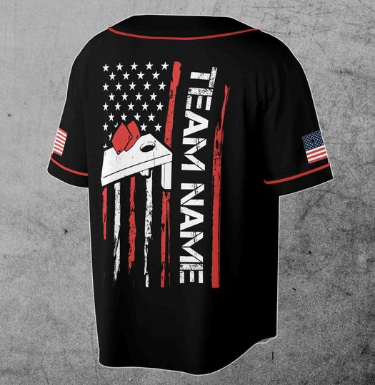 Personalized American Cornhole Baseball Jersey - Custom Team Name for Men