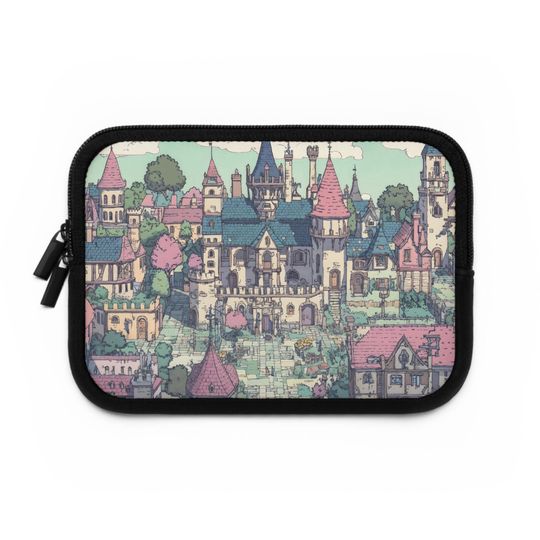 Whimsical Castle Laptop Sleeve, Cute Laptop Case, Fantasy Tech Accessory