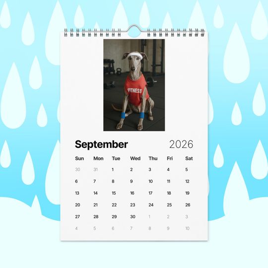 Greyhounds With Jobs 2026 Wall Calendar  Funny Greyhound Dog Calendar for Greyhound Lovers, Dog Gift Idea, Greyhound Rescue Gift