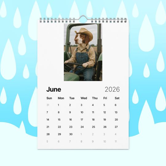 Funny Brittany Spaniel Dogs with Jobs Calendar 2026  Brittany Spaniels Dressed as Professionals  Dog Lover Gift, Brittany Spaniel Fans