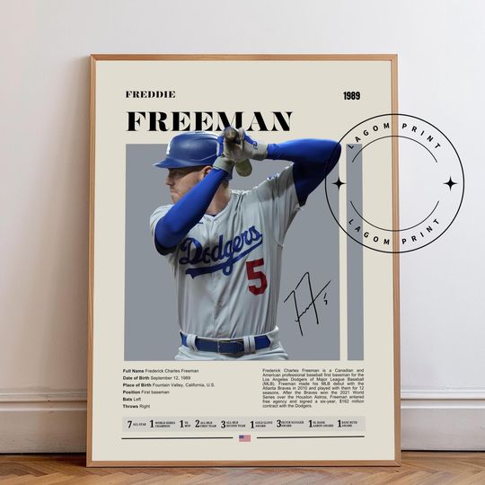 Freddie Freeman Dodgers Poster: Modern Baseball Art Print Poster
