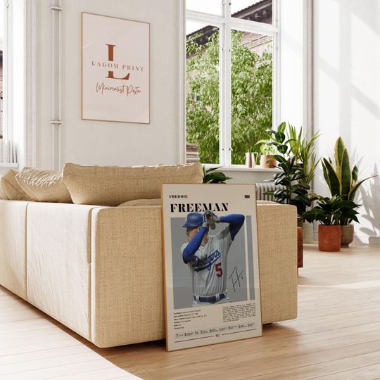 Freddie Freeman Dodgers Poster: Modern Baseball Art Print Poster