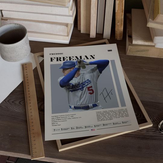 Freddie Freeman Dodgers Poster: Modern Baseball Art Print Poster