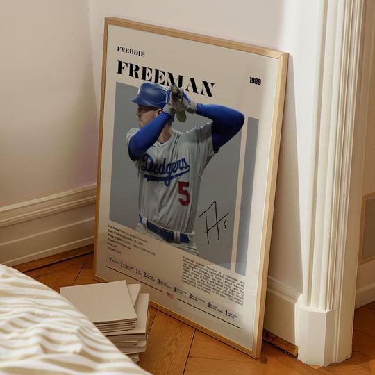 Freddie Freeman Dodgers Poster: Modern Baseball Art Print Poster