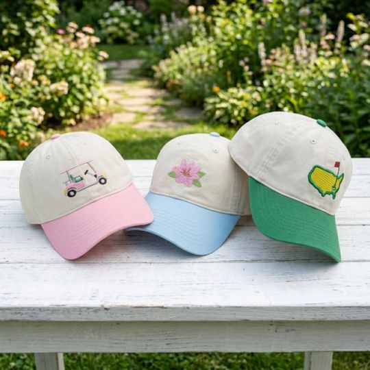 Embroidered Custom Golf Tournament Cap, Women's Golf Cap, Golf Cart Cap, Minimalist Embroidered Hat for Golfer, Golf Gift for Her