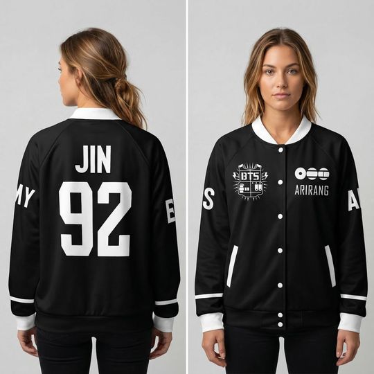 Custom BTS Baseball Jacket, Kpop Army World Tour Shirt, Bangtan Fan Merch, BTS Varsity Jacket For Army, Bangtan Comeback 2026 Gift For Her