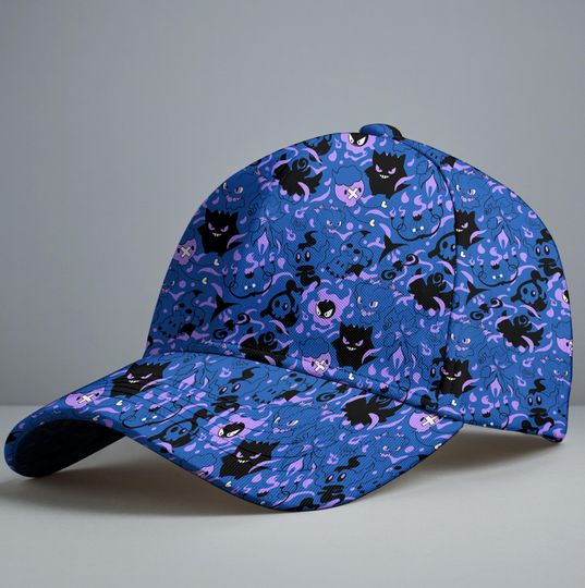 Gengar Mimikyu Baseball Cap, Cute Ghost Pattern Hat, Spooky Baseball Cap, Funny Anime Hat Gifts