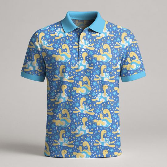 Mimikyu Jigglypuff Polo Shirt, Cute Kawaii Pattern Polo, Summer Funny Vintage Polo Shirt, Mimikyu Shirt Gifts