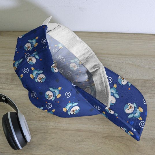 Piplup Baseball Cap, Cute Penguin Summer Hat, Unisex Adjustable Vintage Blue Cap