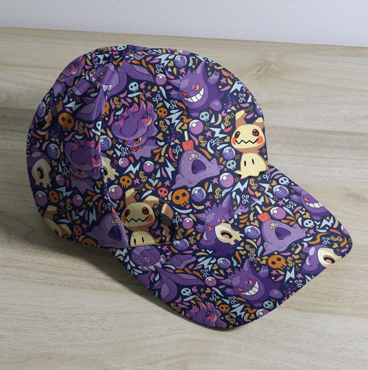 Gengar Mimikyu Baseball Cap, Cute Graphic Hat, Funny Anime Summer Cap