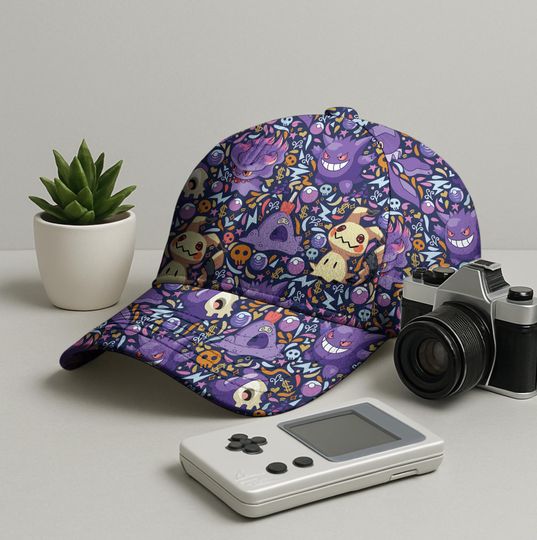 Gengar Mimikyu Baseball Cap, Cute Graphic Hat, Funny Anime Summer Cap
