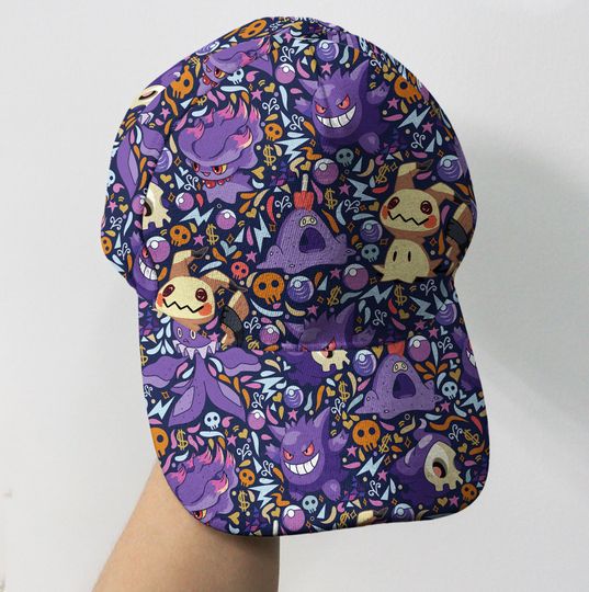Gengar Mimikyu Baseball Cap, Cute Graphic Hat, Funny Anime Summer Cap