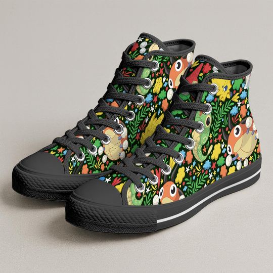 Joltik Ledyba High Top Shoes, Forest Garden Kawaii Sneakers, Cute Printed Shoes, Joltik Shoes Gifts