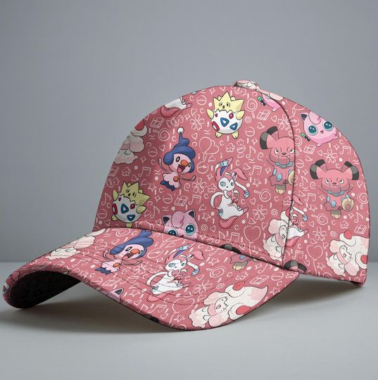 Togepi Jigglypuff Baseball Cap, Cute Music Pattern Hat, Kawaii Summer Anime Cap, Adorable Baseball Hat Togepi Hat Gifts