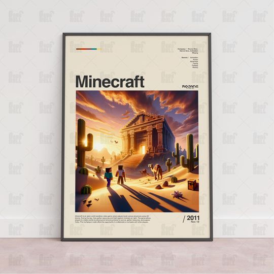 Minecraft Poster, Gaming Room Poster, Game Gift, Video Games Poster