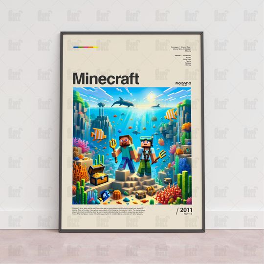 Minecraft Poster, Gaming Room Poster, Gaming Wall Poster, Gaming Print Poster, Game Gift, Video Games Poster, Gaming Wall Art