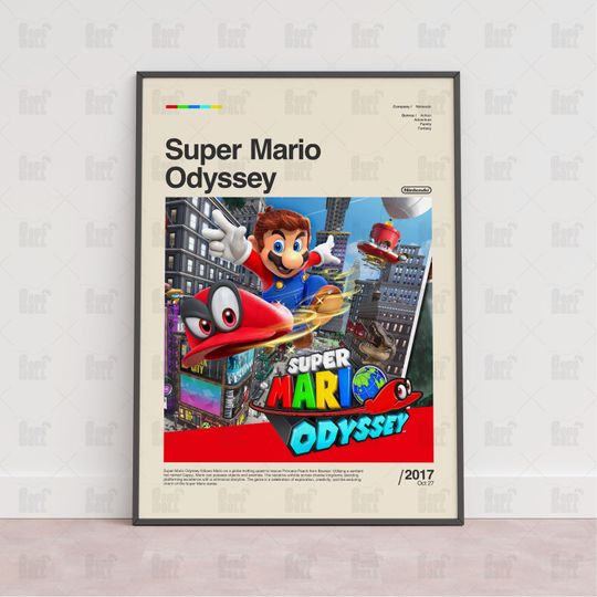 Super Mario Odyssey Poster, Gaming Room Poster, Game Gift, Video Games Poster