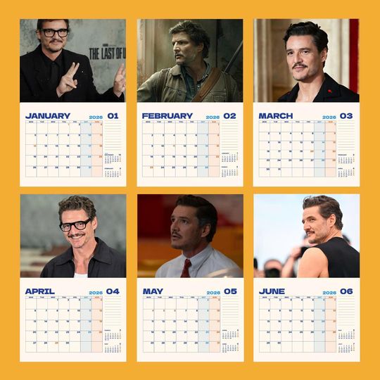Pedro Pascal 2026 Wall Calendar - Celebrity Fan Planner and Gift