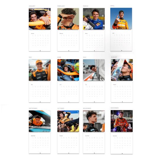 Lando Norris 2026 Wall Calendar