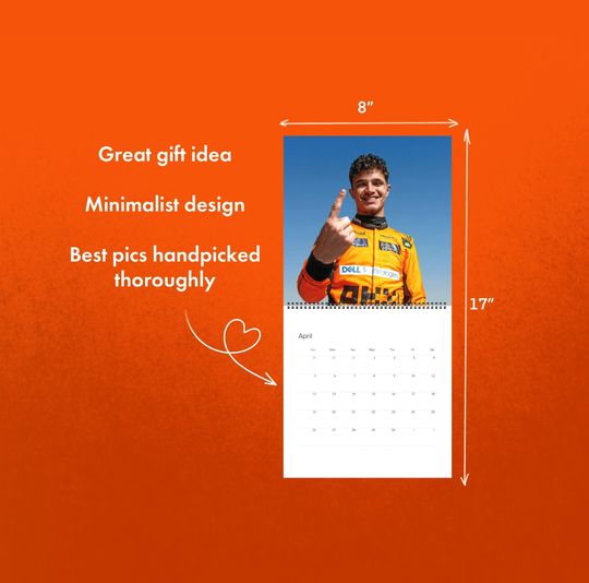 Lando Norris 2026 Wall Calendar