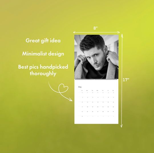 Jensen Ackles 2026 Wall Calendar