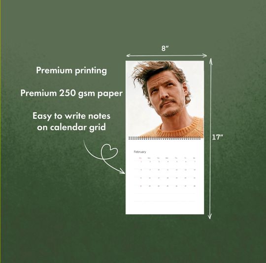 Pedro Pascal 2026 Wall Calendar