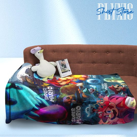 Super Mario Fleece Blanket - Plush Gamer Throw for Home Decor
