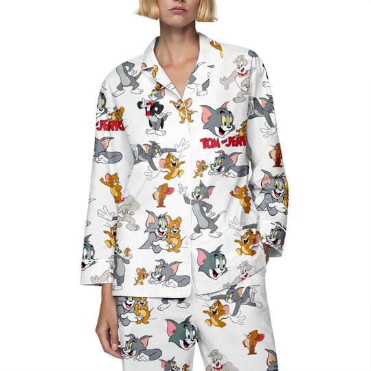 Tom and Jerry Women's Pajama Set, Lounge and Sleepwear, Gift Idea