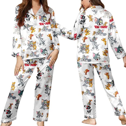 Tom and Jerry Women's Pajama Set, Lounge and Sleepwear, Gift Idea