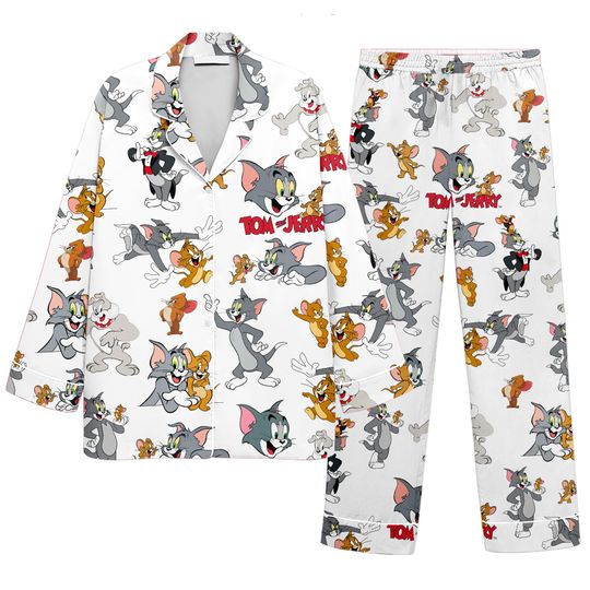 Tom and Jerry Women's Pajama Set, Lounge and Sleepwear, Gift Idea