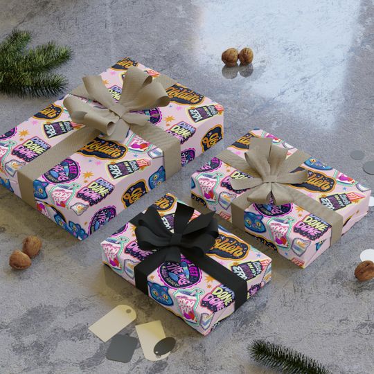 Kpop Huntrix Gift Wrap: Colorful Artsy Wrapping Paper Roll