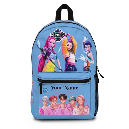 Kpop Demon Hunters Backpack, Saja Boys and Huntrix, Personalized Name