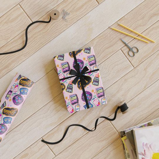 Kpop Huntrix Gift Wrap: Colorful Artsy Wrapping Paper Roll