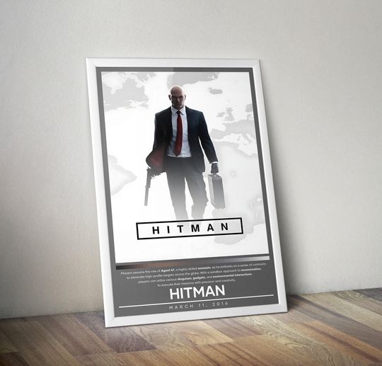 Hitman 2016 Poster | Hitman | Gaming Poster | Video Game Poster | Wall Decor Poster