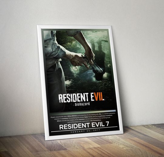 Resident Evil 7 Poster | Resident Evil | Gaming Poster | Video Game Poster | Wall Decor Poster
