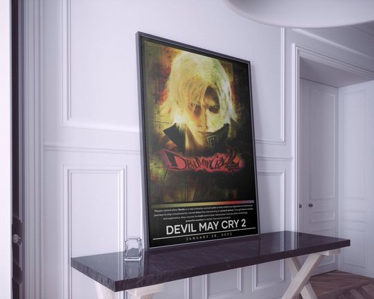 Devil May Cry 2 Poster | Devil May Cry Print | Gaming Poster Print | 4 Colors | Video Game Poster | Wall Decor Poster